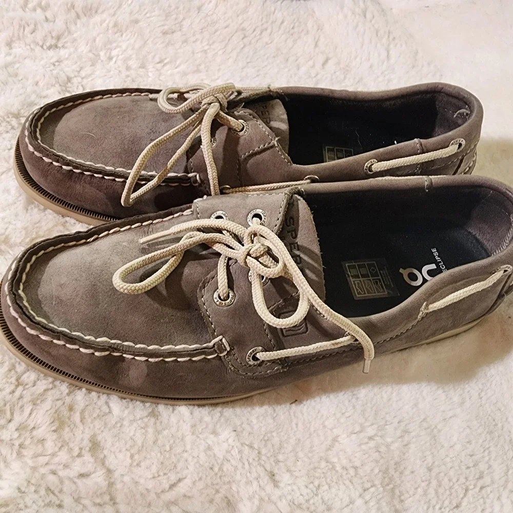 Sperry Top-Sider Boat Shoes Leather Loafers Casual Gray Mens Size‎ 9M